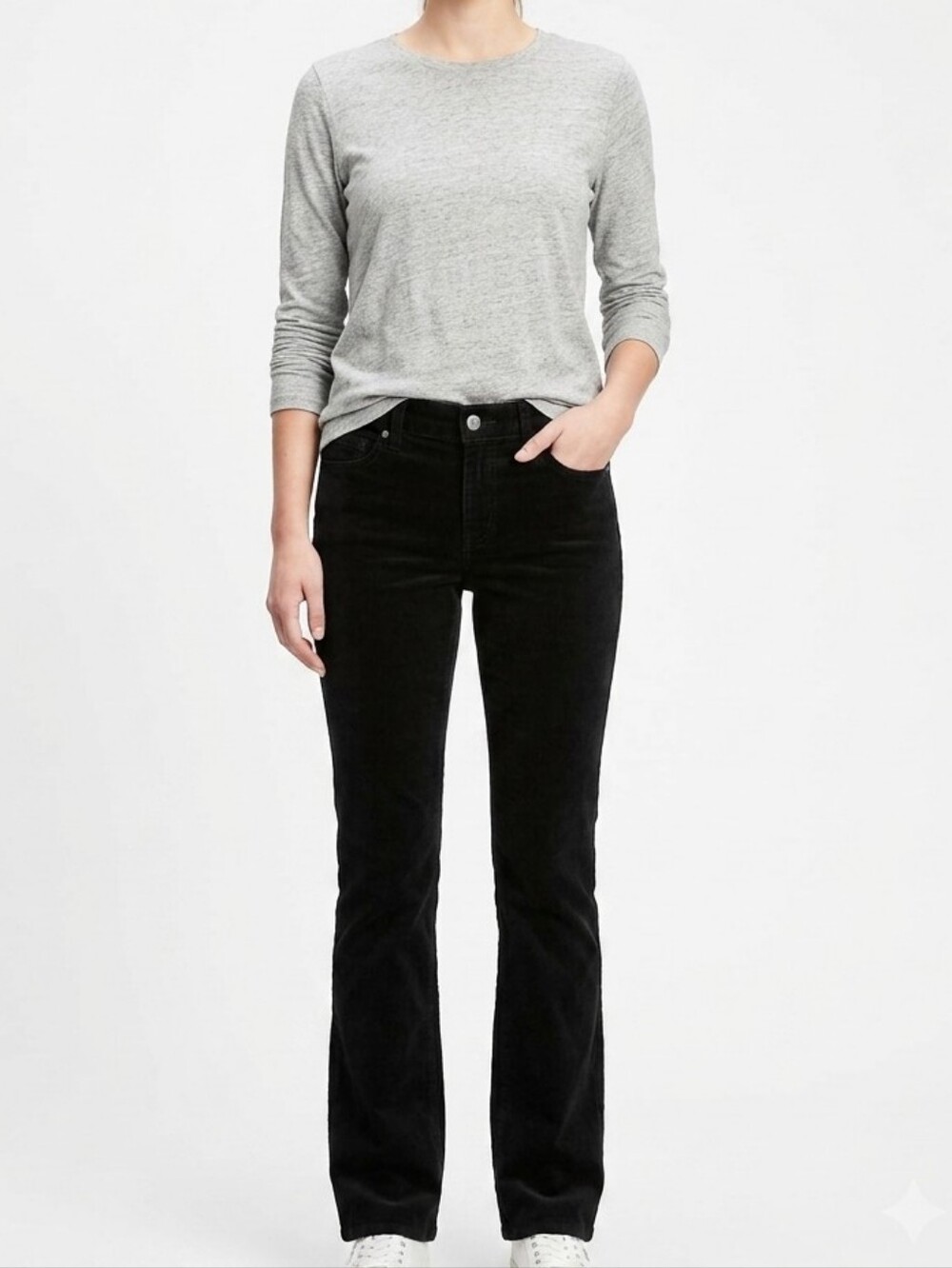J Crew Favorite Fit Corduroy Pants Black Size 4 Short Petite Stretch Bootcut Y2K